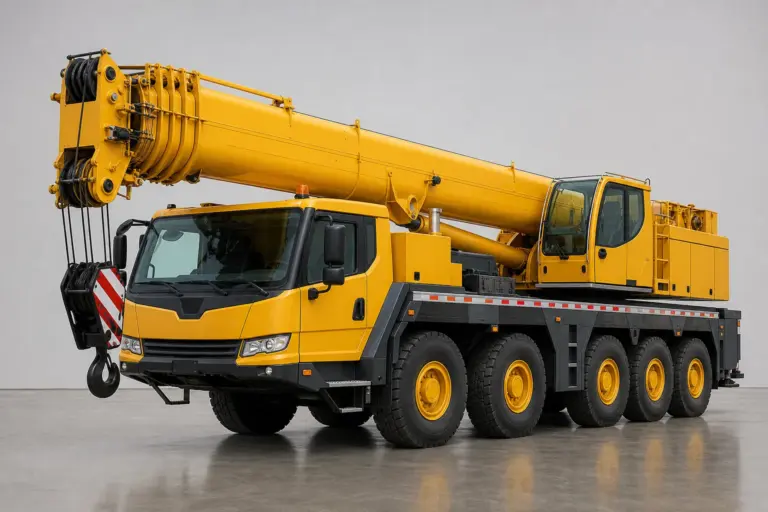 Автокран 60 тонн со стрелой 46 м на строительной площадке в Екатеринбурге