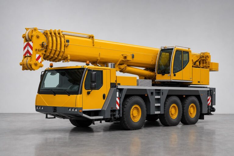 Автокран Liebherr 50 тонн со стрелой 38 м — вид спереди