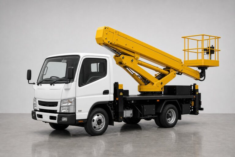 Автовышка AICHI SH220, 24 м — вид спереди и сбоку
