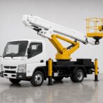 Автовышка AICHI SJ240, 26 м — вид спереди и сбоку