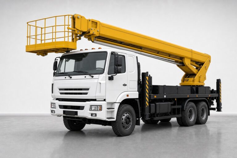 Автовышка Horyong SKY 420, 42 м — вид спереди и сбоку