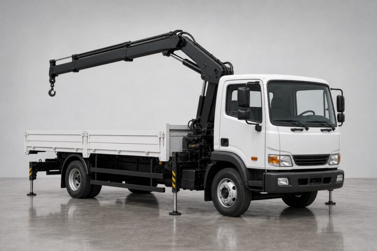 Манипулятор Hyundai HD72, борт 4 тонны, стрела 2,5 тонны — вид спереди и сбоку