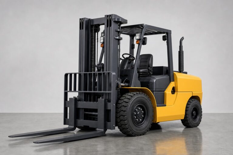 Вилочный погрузчик Komatsu FD70-10, 7 тонн — вид спереди и сбоку